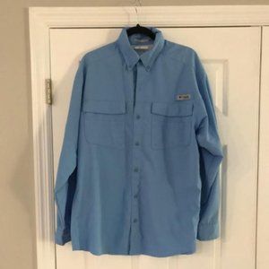 Men's Columbia Long Sleeve Blue Shirt